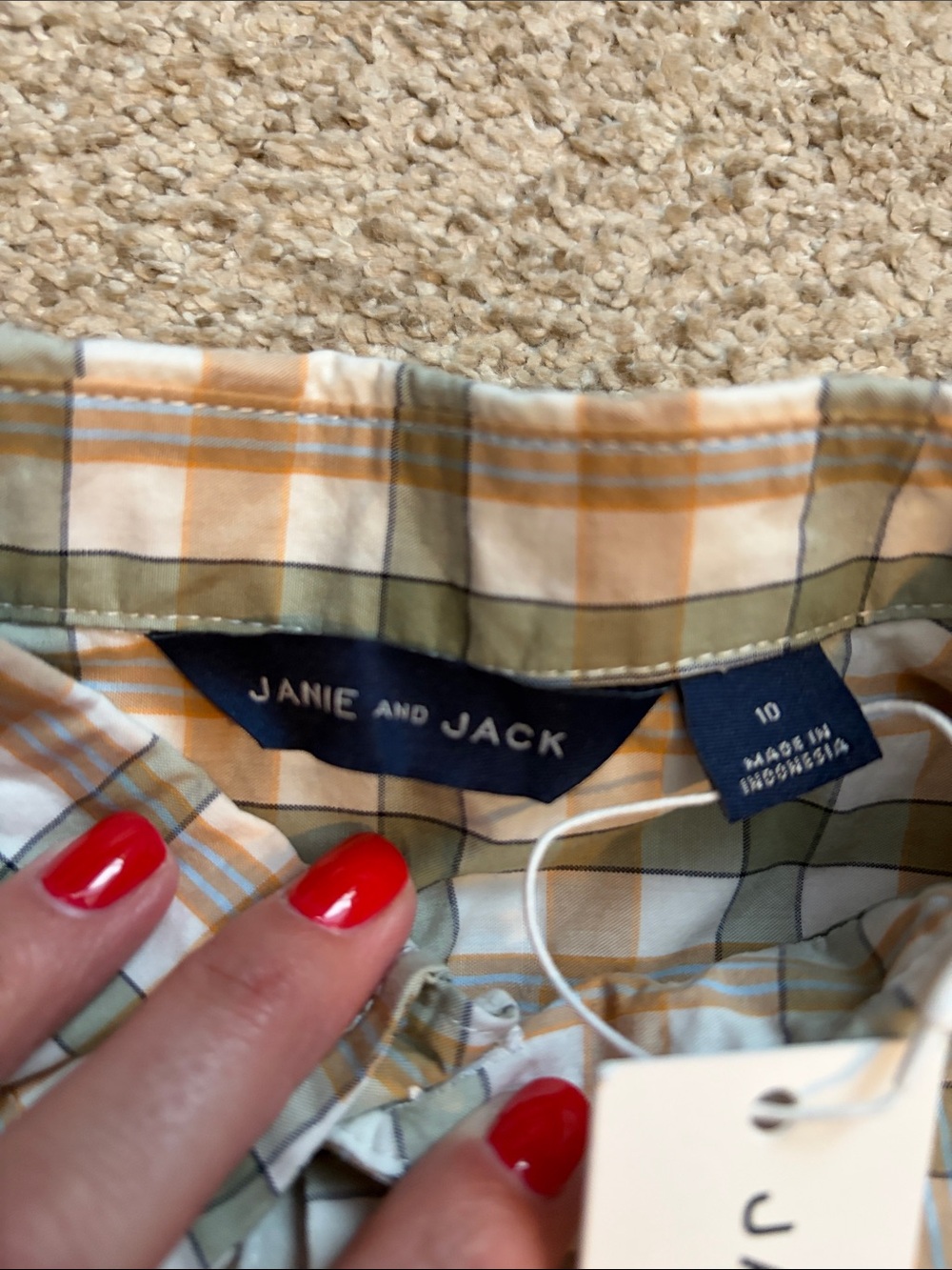 NWT Janie & Jack Plaid Shirt, 10 - Picture 4 of 7
